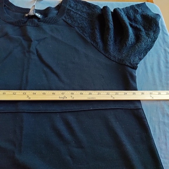 Lane Bryant Knit Black Lace Sleeve Black Women 22/24 Pullover Ethereal Lagum NWT - Picture 7 of 10